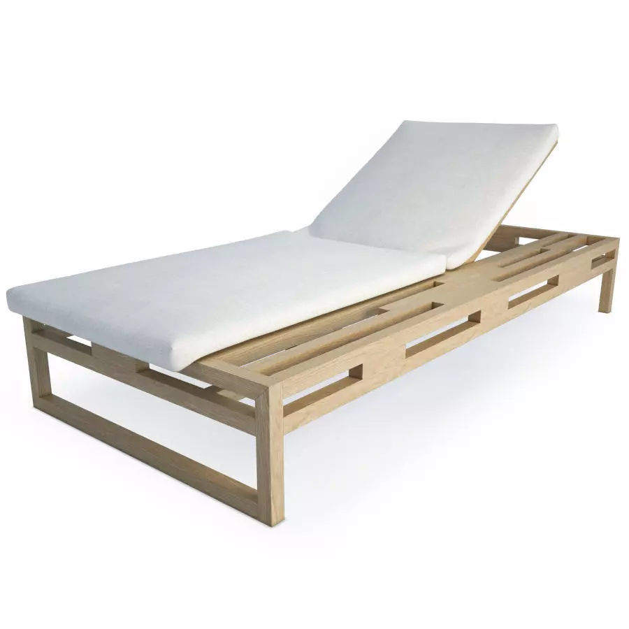 Kontiki Wooden Outdoor Long chair 2 Emu 3D model