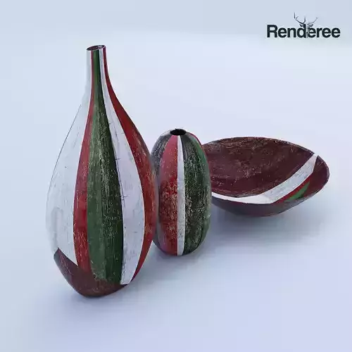 Wooden Decor - Vases and Bowl