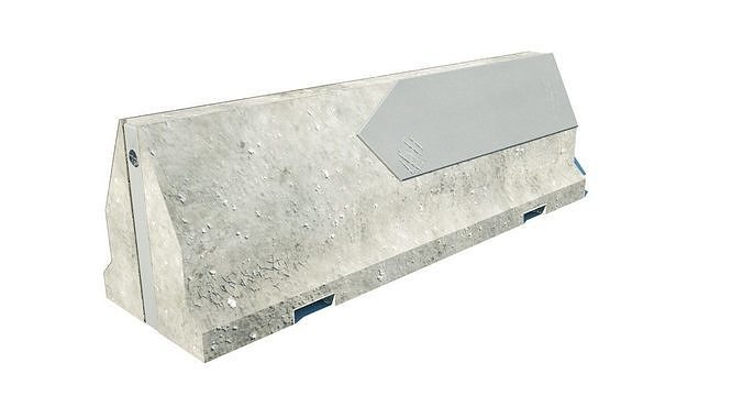 Concrete Barrier Low-poly 3D model
