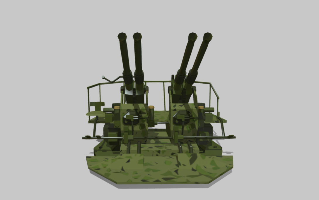 Drum Artillery Low-poly 3D model_4
