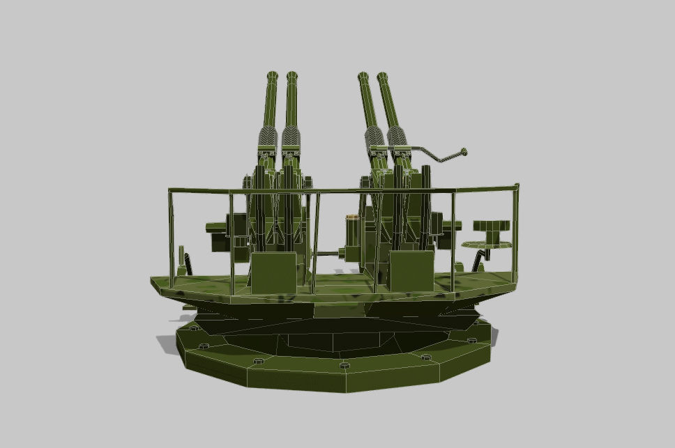 Drum Artillery Low-poly 3D model_8