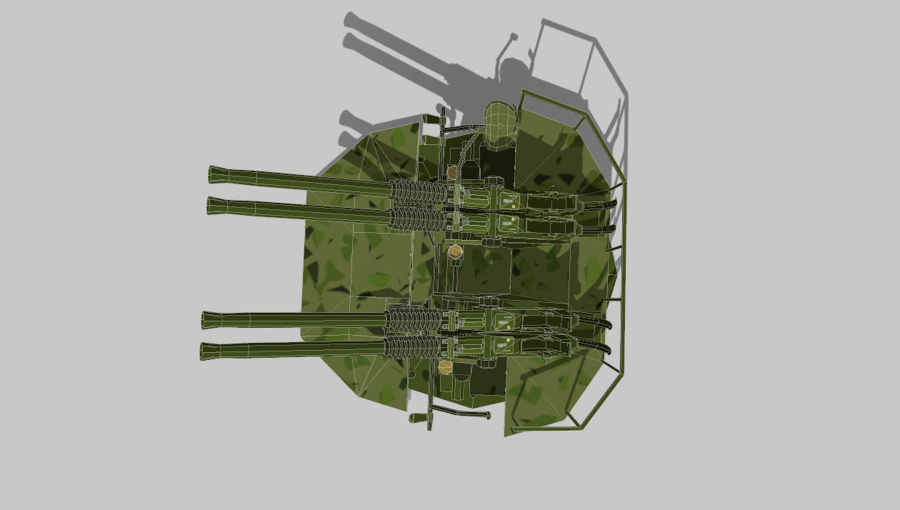 Drum Artillery Low-poly 3D model_10