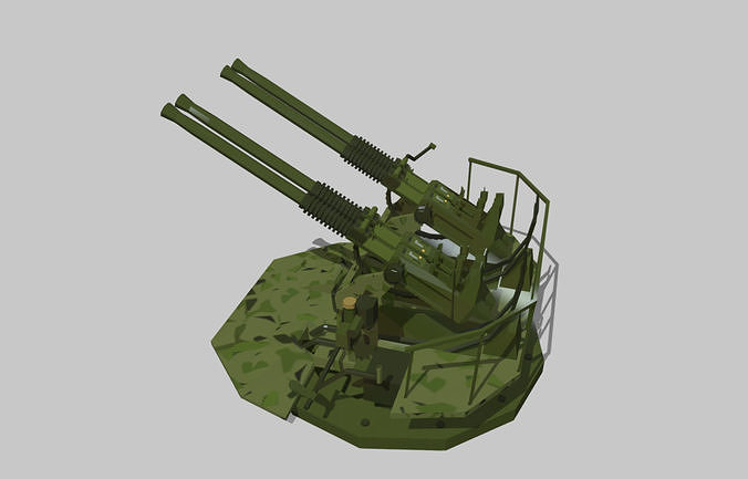 Drum Artillery Low-poly 3D model