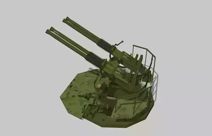 Drum Artillery Low-poly 3D model