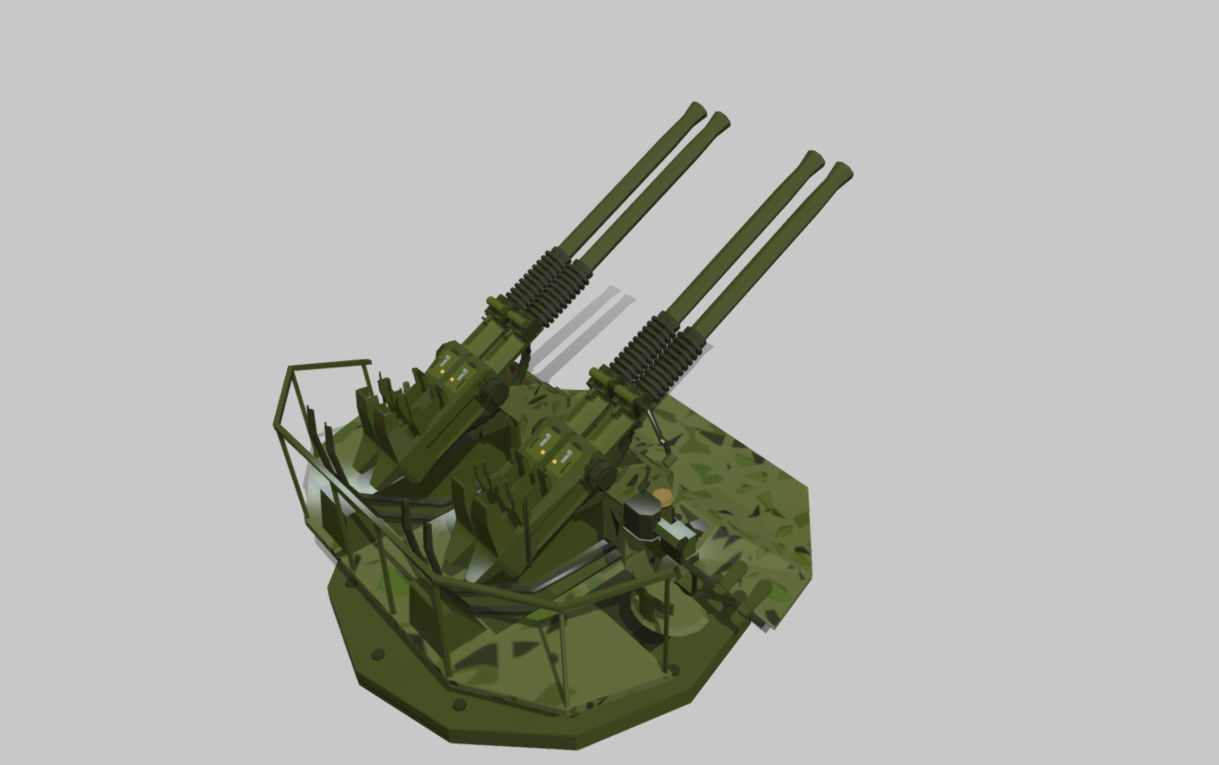 Drum Artillery Low-poly 3D model_3