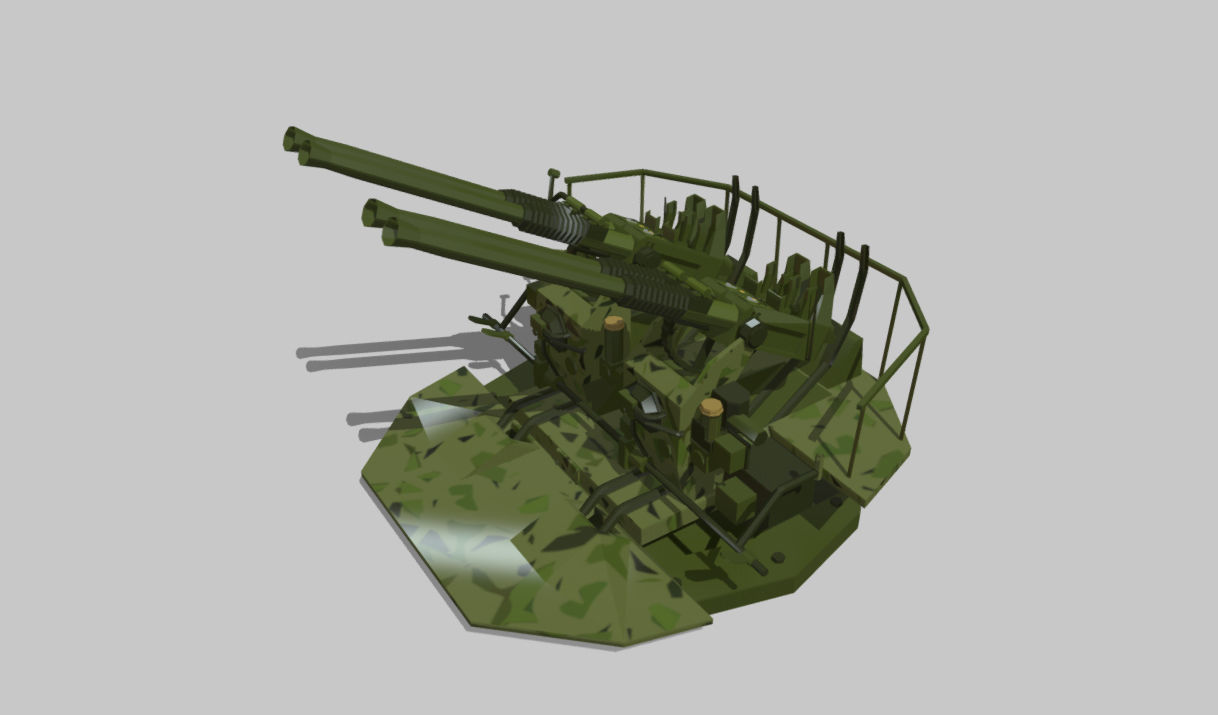 Drum Artillery Low-poly 3D model_1