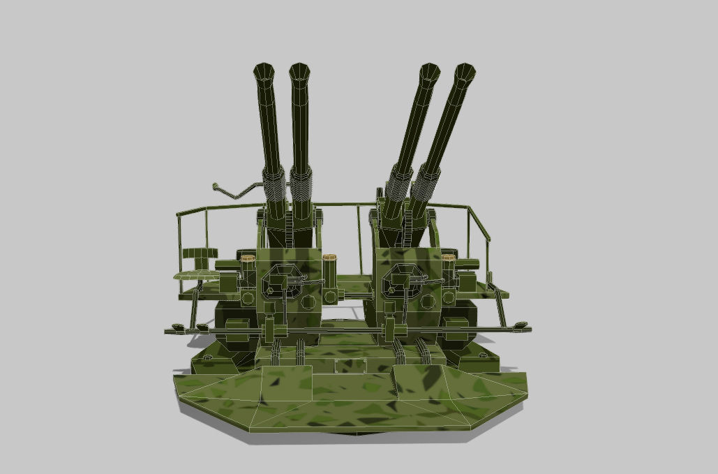 Drum Artillery Low-poly 3D model_6