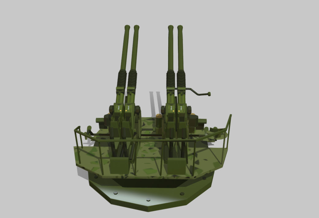 Drum Artillery Low-poly 3D model_5