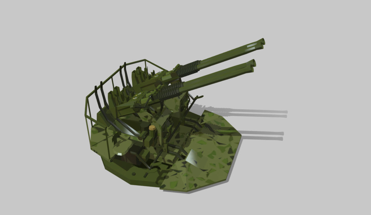 Drum Artillery Low-poly 3D model_2