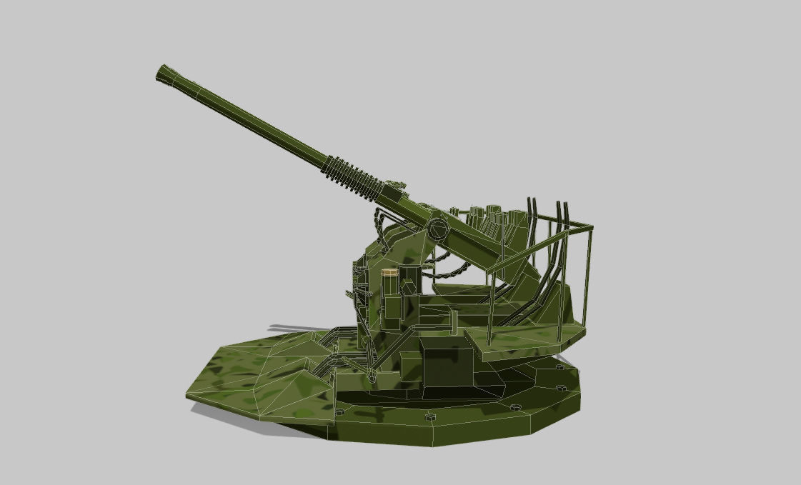 Drum Artillery Low-poly 3D model_9