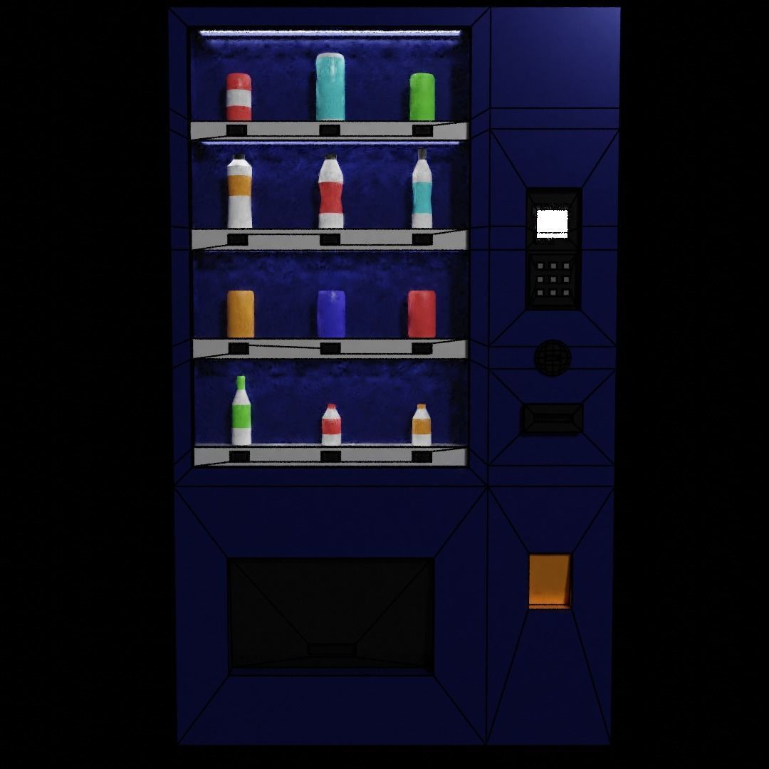 Low Poly Vending Machine Low-poly 3D model_1