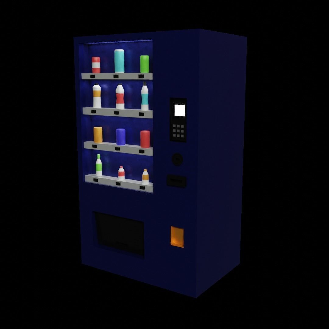 Low Poly Vending Machine Low-poly 3D model_2