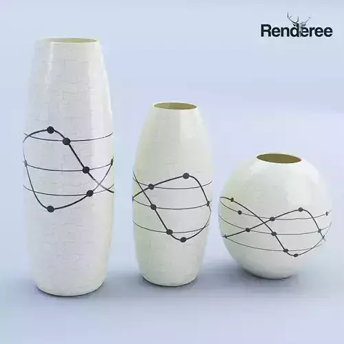 Ceramic White Vase Set