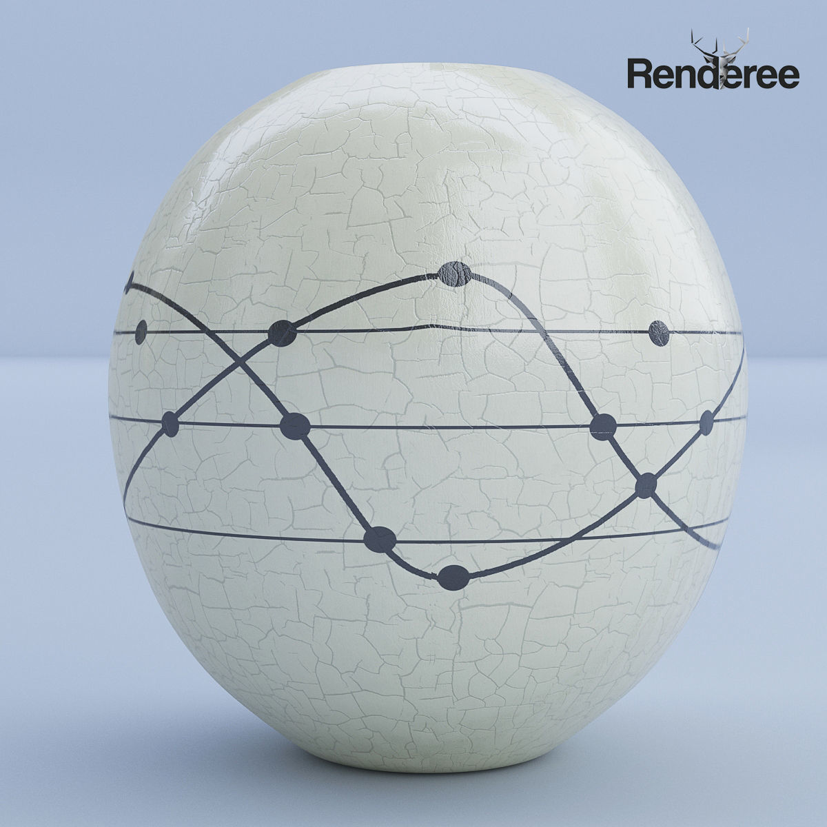 Ceramic White Vase Set 3D model_3