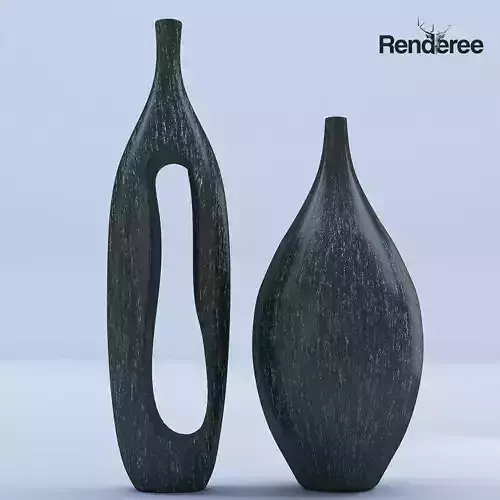 Wooden Vases 3D model