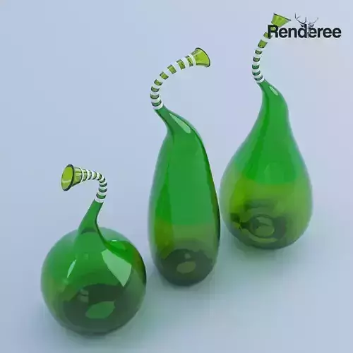 Glass Vases Green 3D model