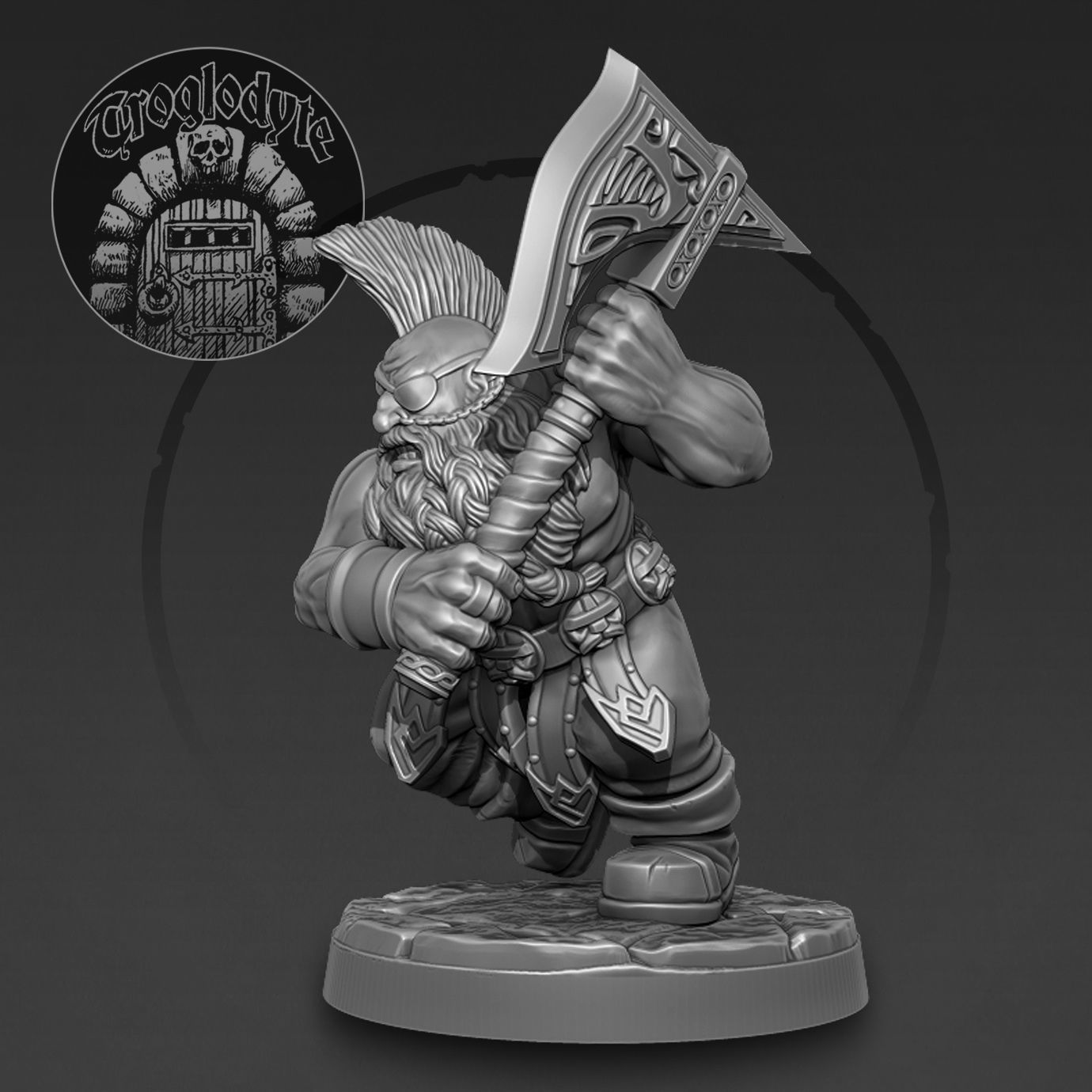 Dwarf berserker 3D print model_2