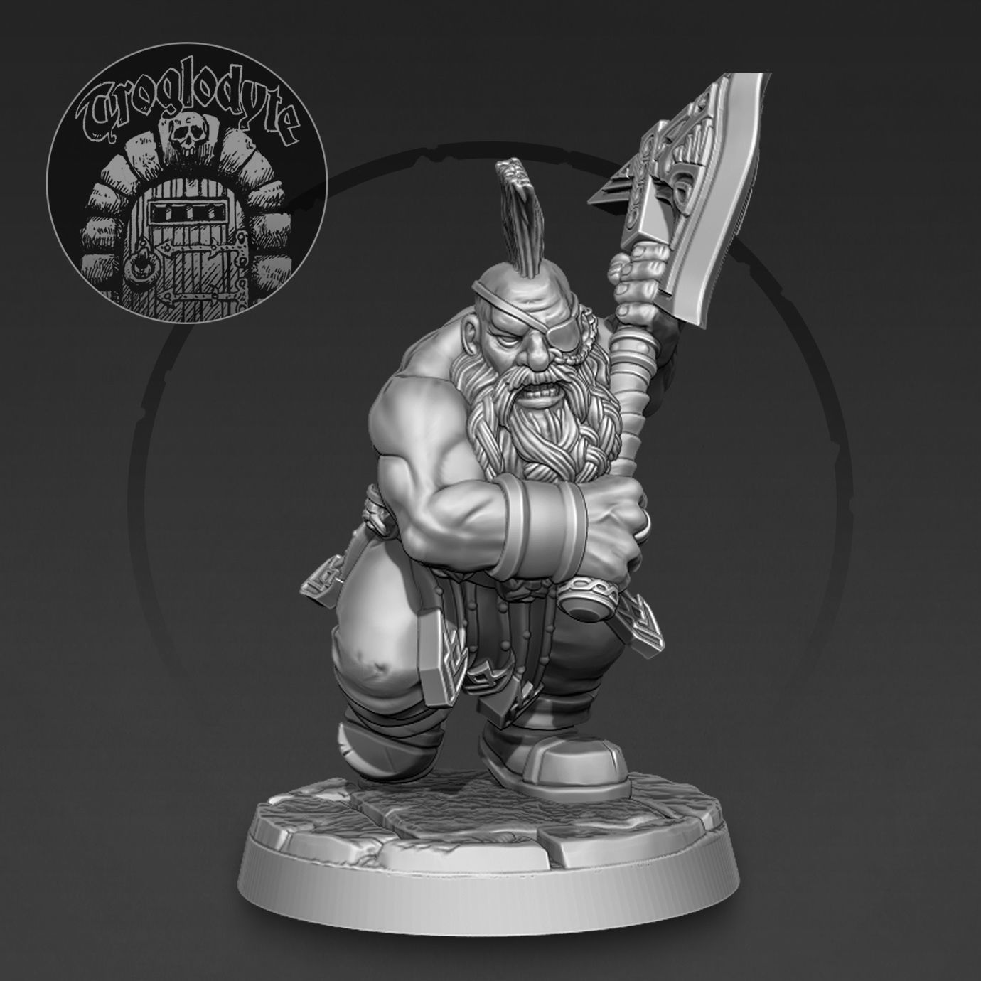 Dwarf berserker 3D print model_1
