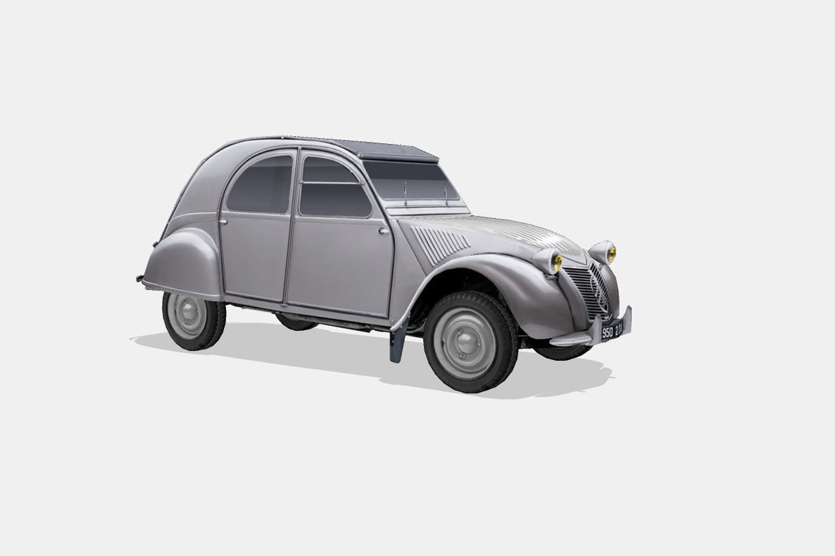 Citroen 2CV A 1950 Low-poly 3D model_15