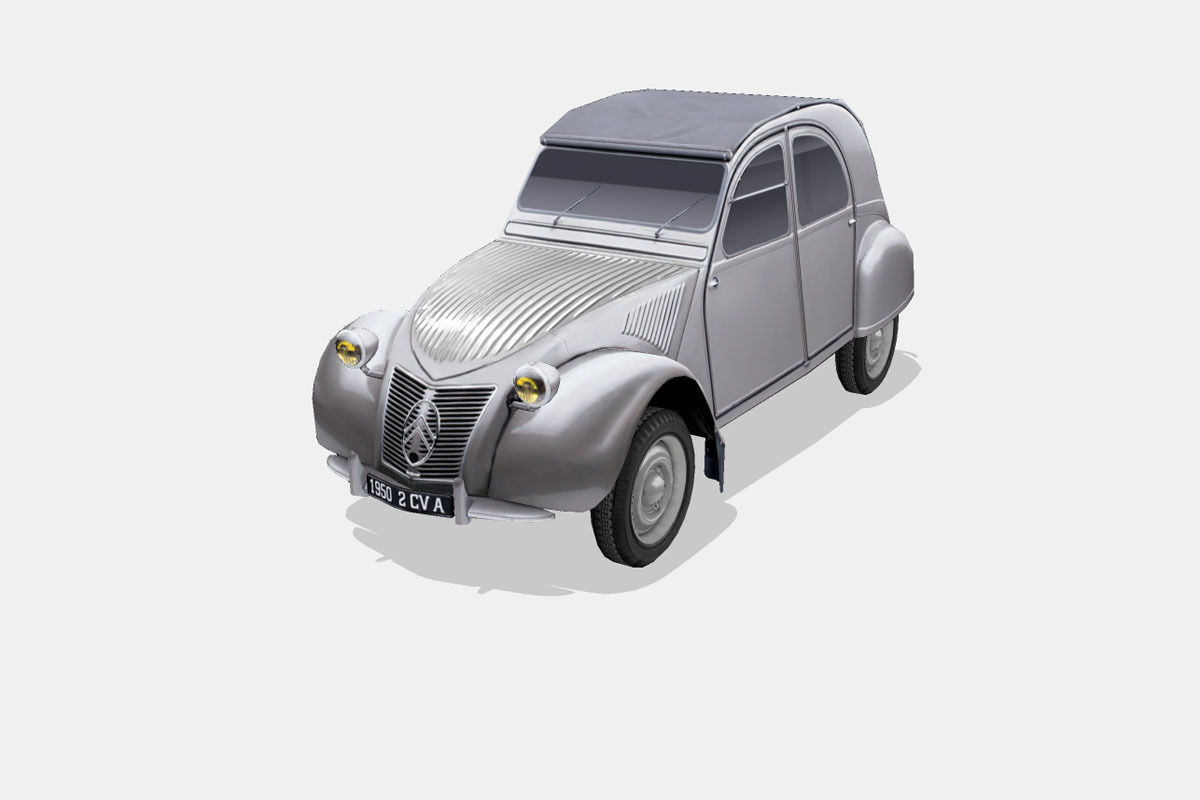 Citroen 2CV A 1950 Low-poly 3D model_5