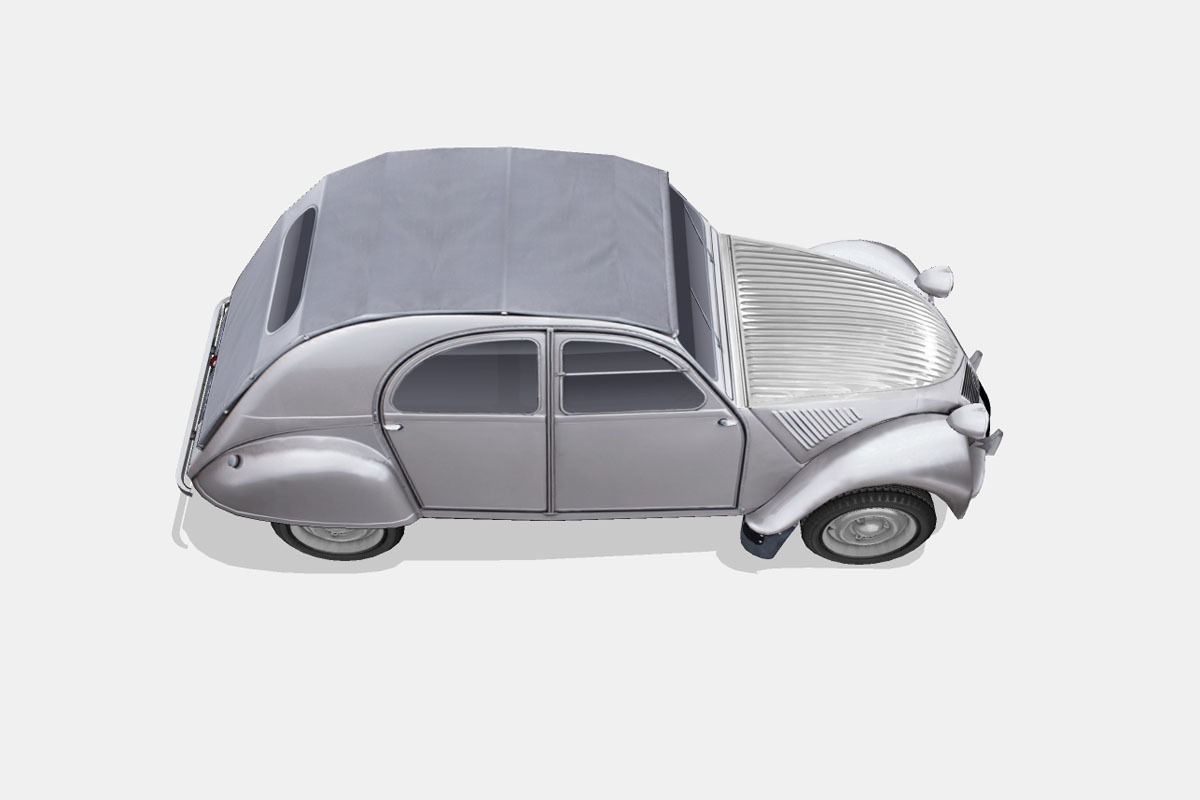 Citroen 2CV A 1950 Low-poly 3D model_13