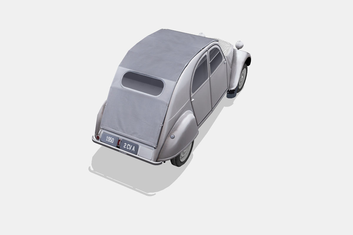 Citroen 2CV A 1950 Low-poly 3D model_10