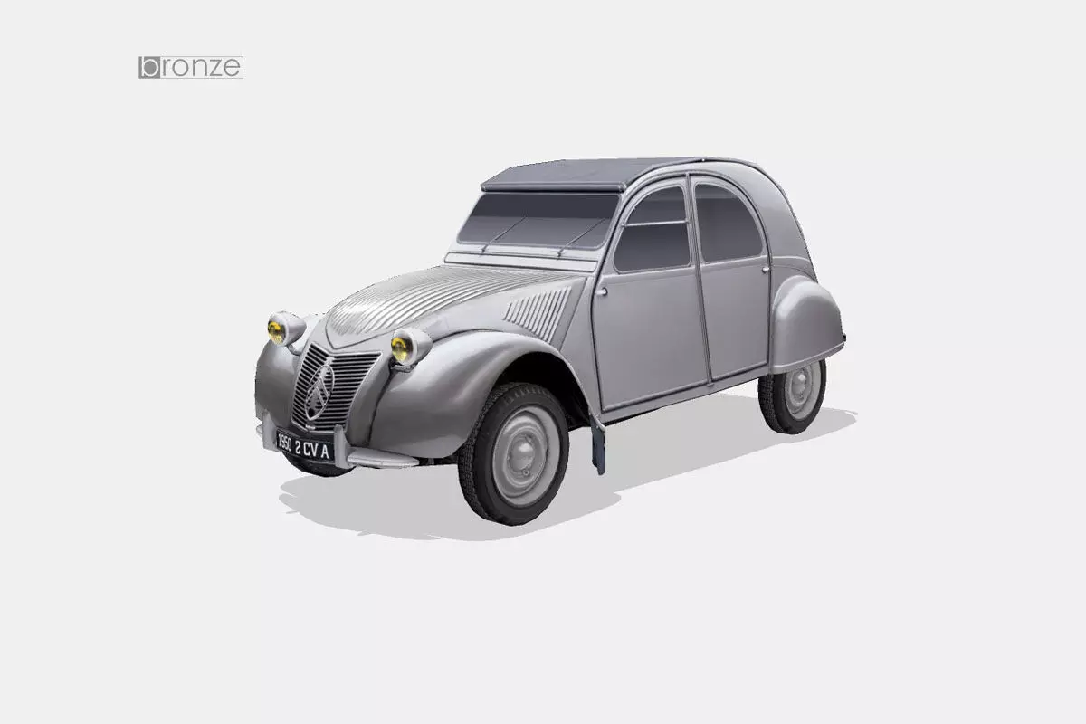 Citroen 2CV A 1950 Low-poly 3D model_0