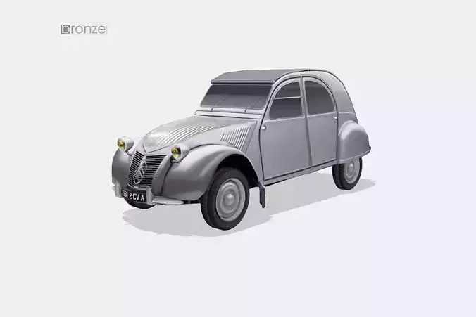 Citroen 2CV A 1950 Low-poly 3D model