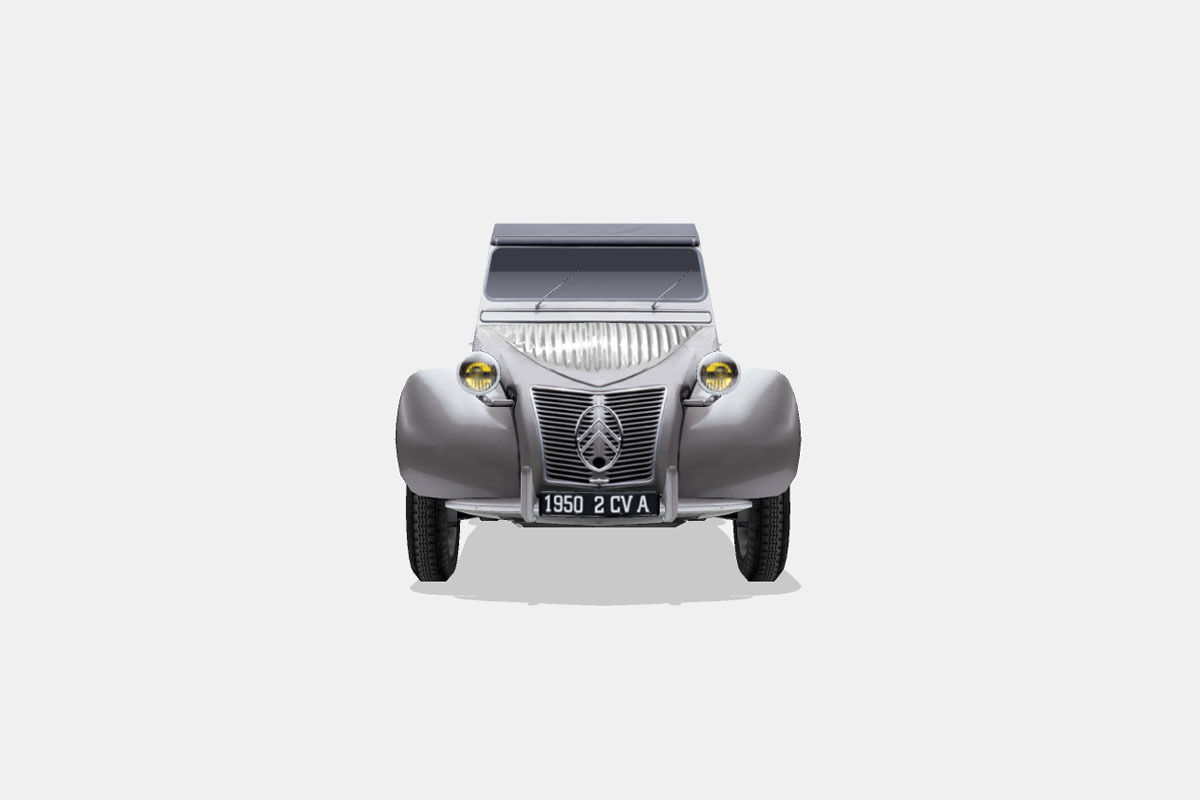 Citroen 2CV A 1950 Low-poly 3D model_3