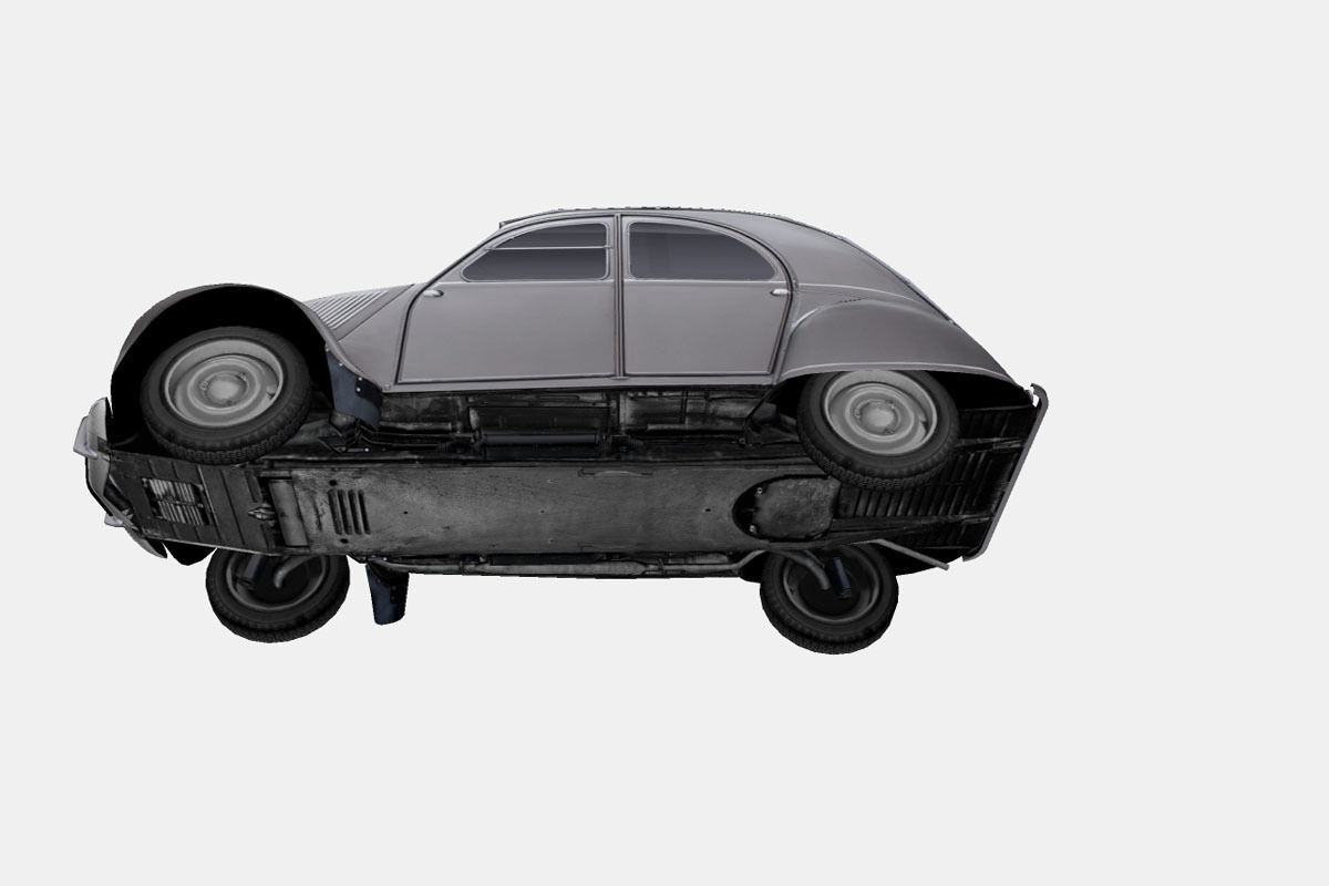 Citroen 2CV A 1950 Low-poly 3D model_25