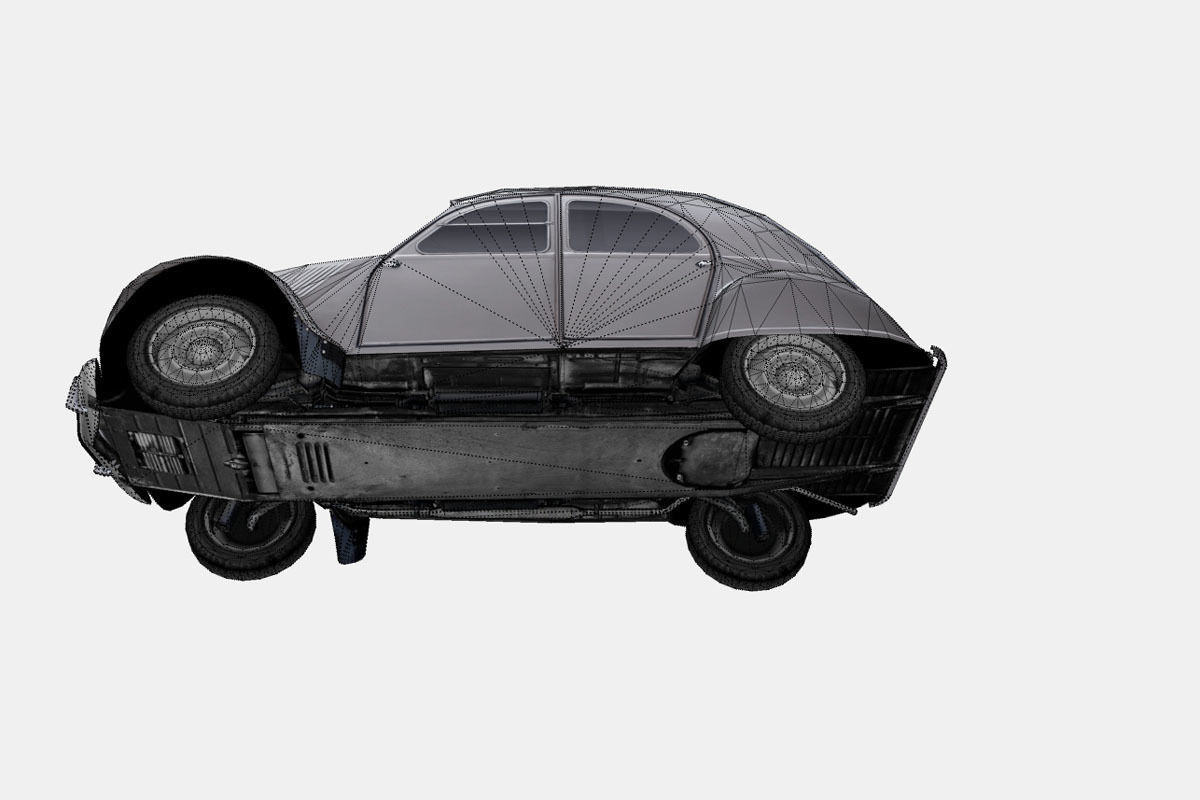 Citroen 2CV A 1950 Low-poly 3D model_22