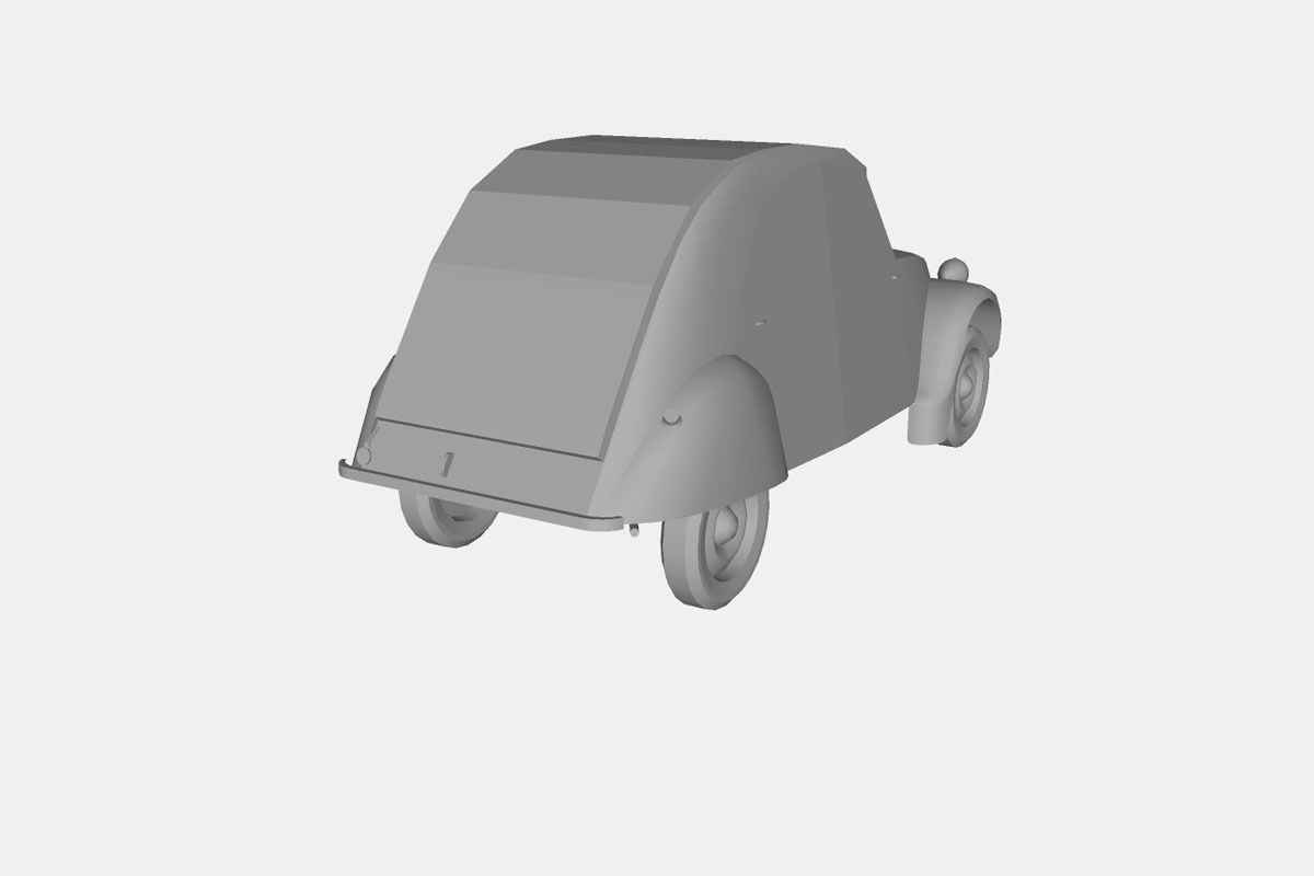 Citroen 2CV A 1950 Low-poly 3D model_21