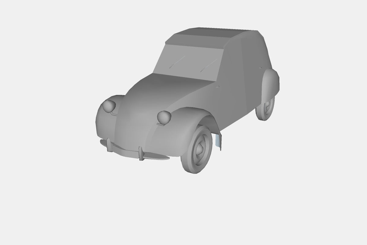 Citroen 2CV A 1950 Low-poly 3D model_20