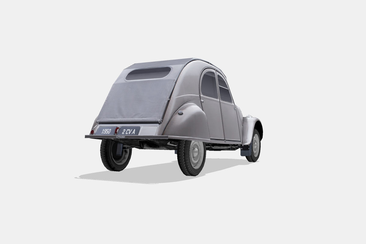 Citroen 2CV A 1950 Low-poly 3D model_11