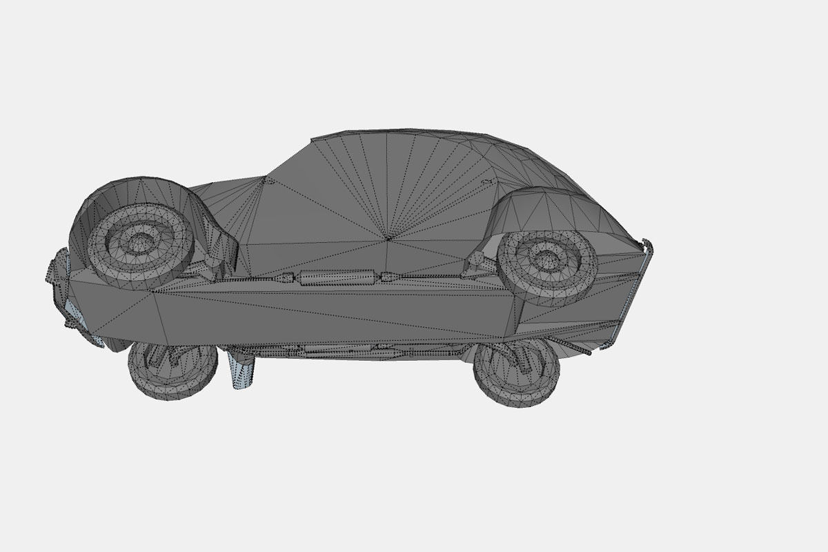 Citroen 2CV A 1950 Low-poly 3D model_23