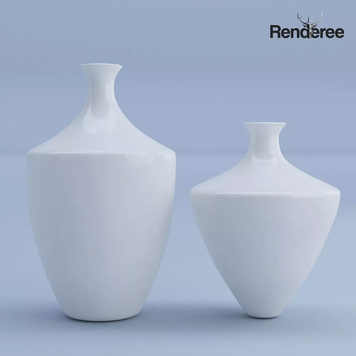 Ceramic Vases White 3D model