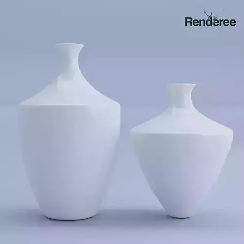 Ceramic Vases White 3D model
