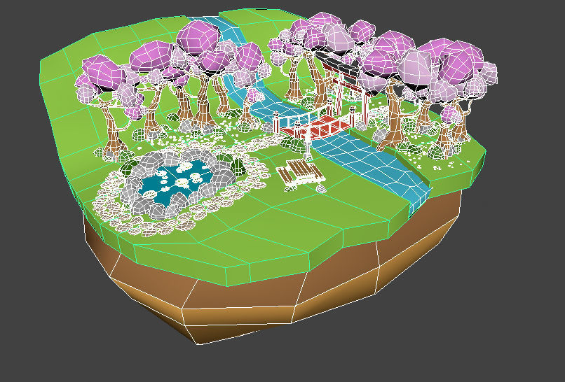 Low Poly Japan Ecosystem Low-poly 3D model_3