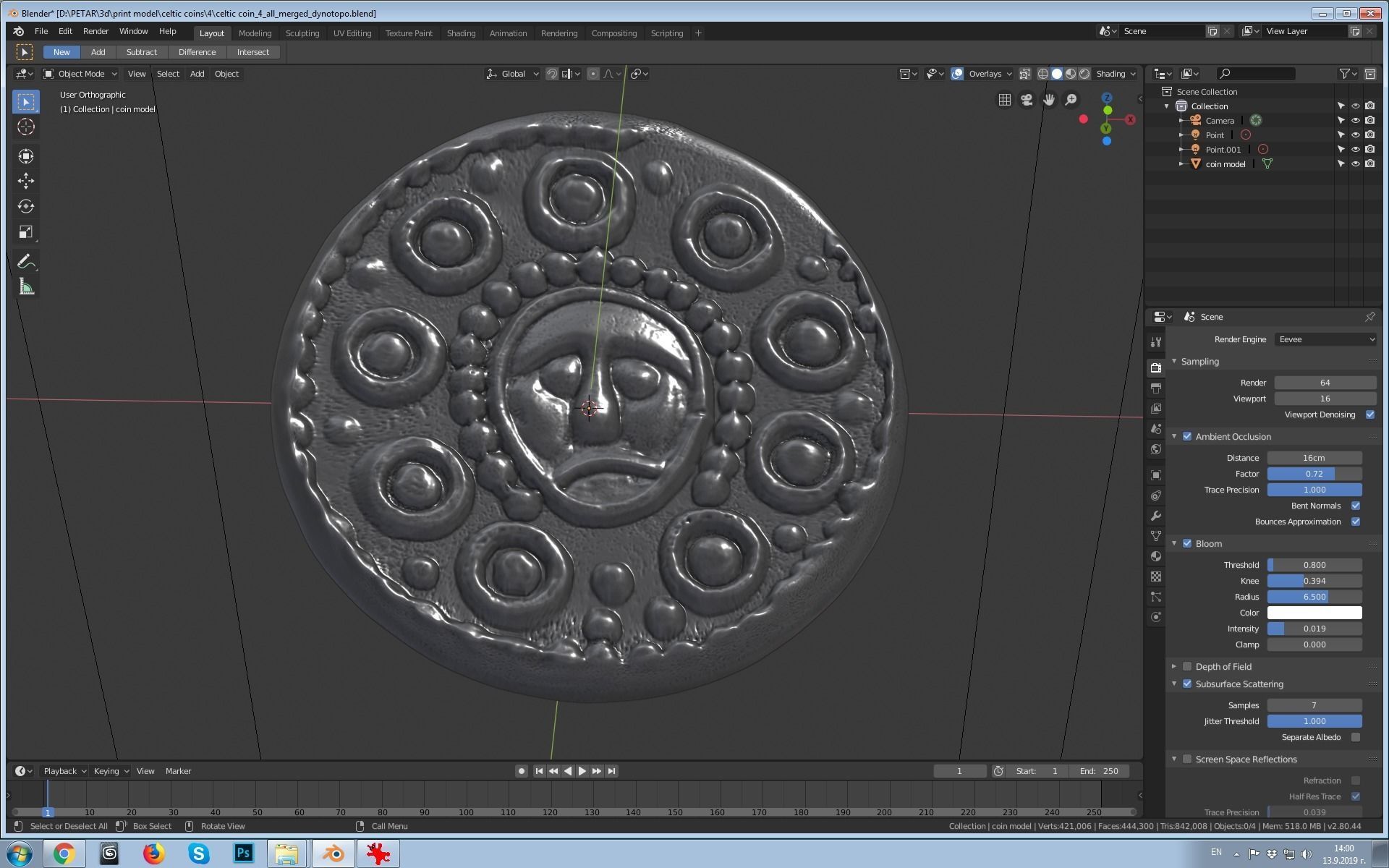 celtic coin 4 3D print model_7