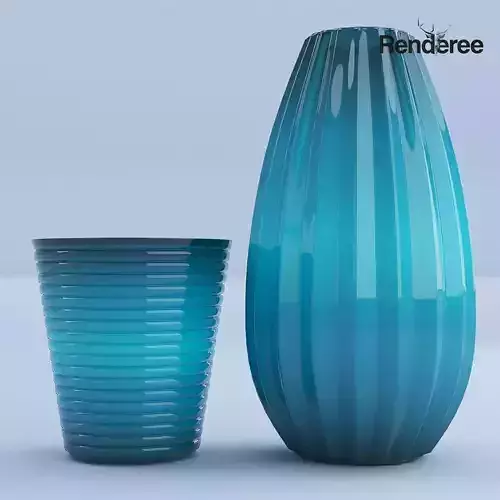 Glass Turquoise Vases