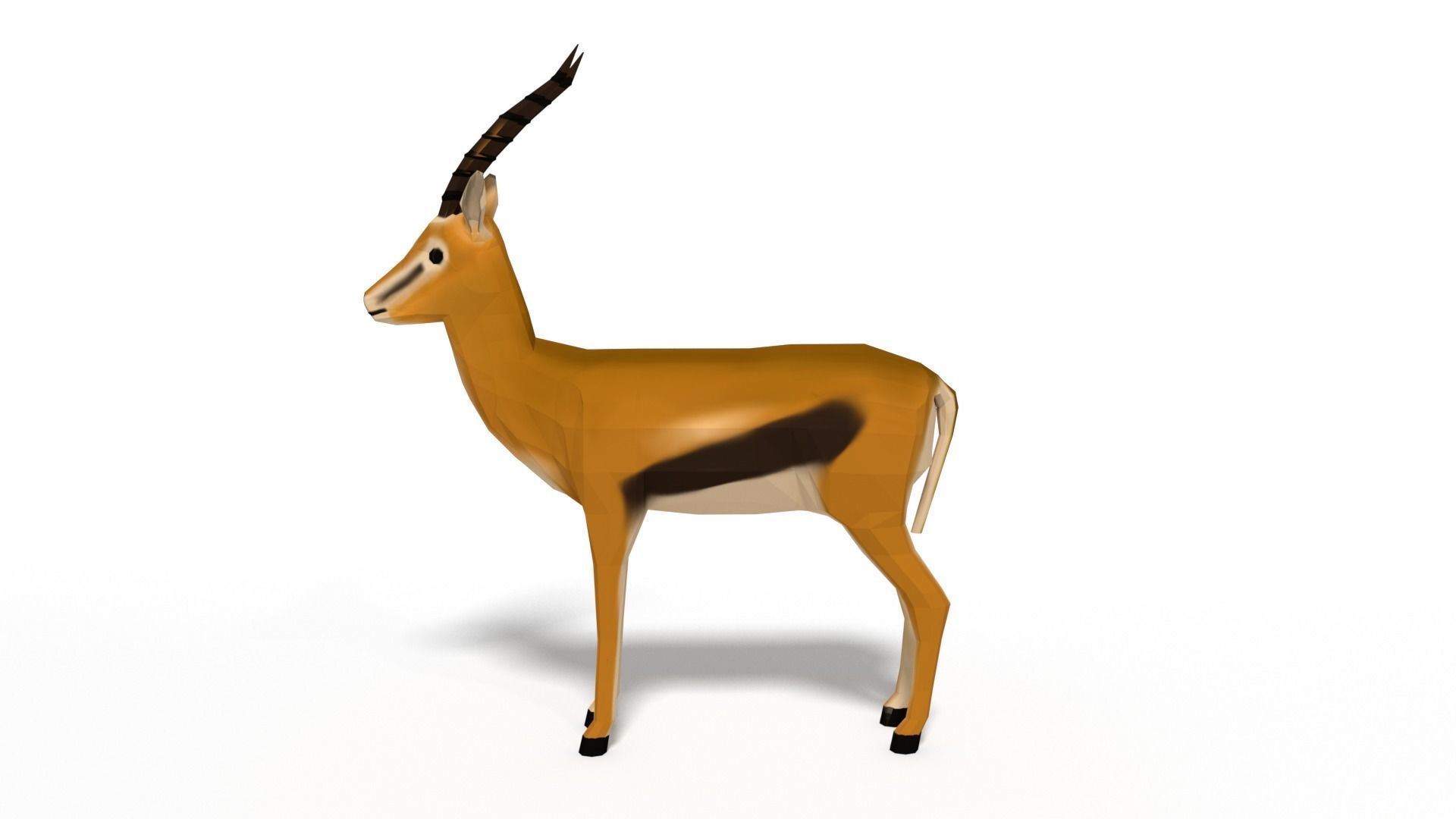 Low Poly Cartoon Thompson Gazelle Low-poly 3D model_6