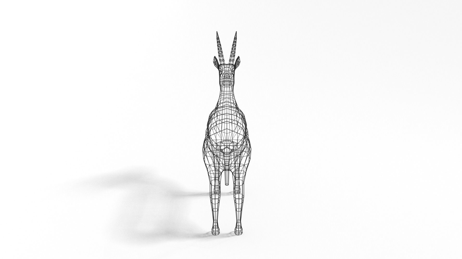 Low Poly Cartoon Thompson Gazelle Low-poly 3D model_10