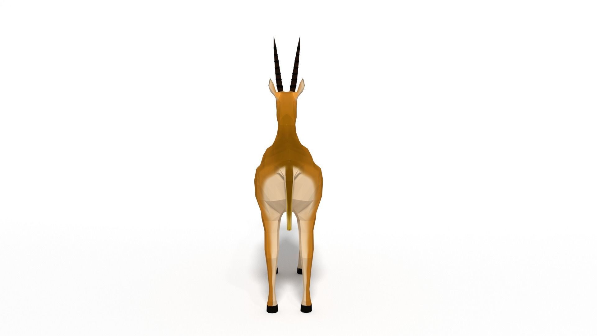 Low Poly Cartoon Thompson Gazelle Low-poly 3D model_4