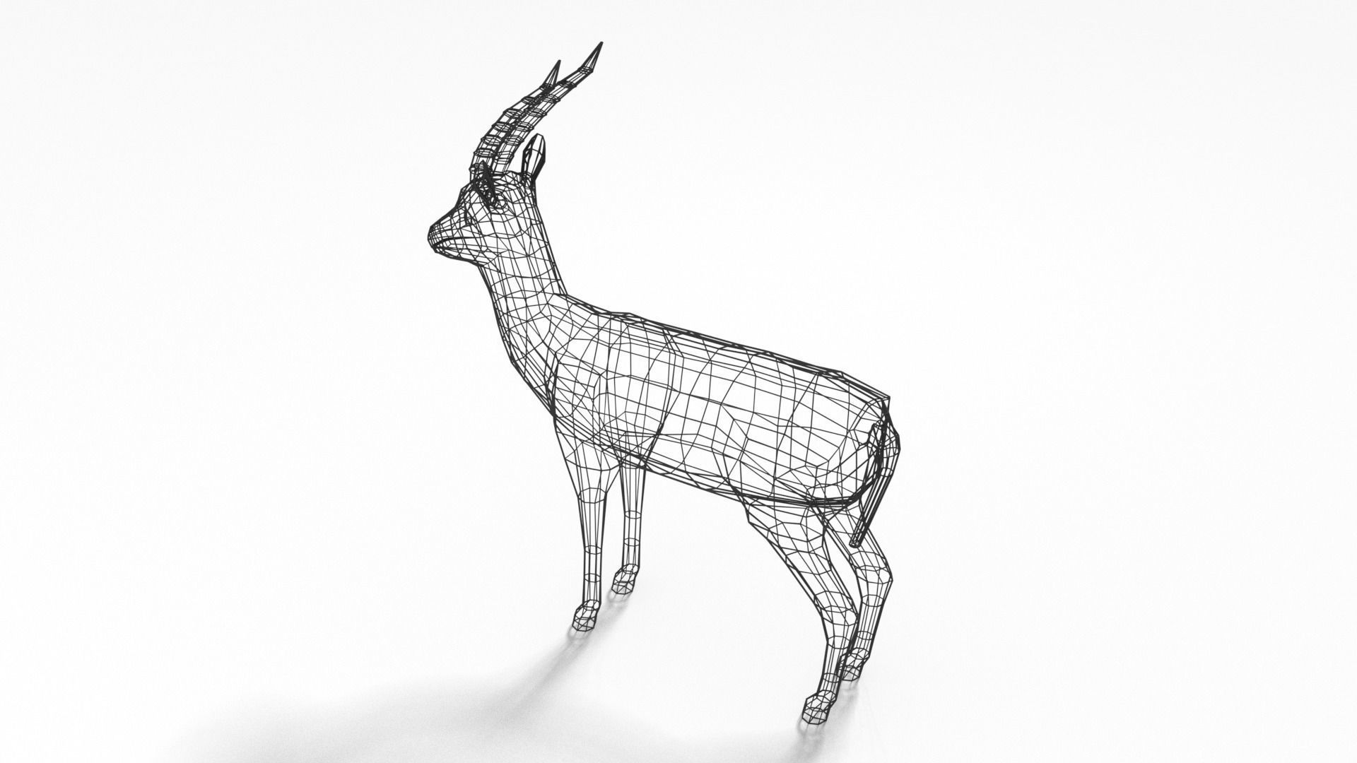 Low Poly Cartoon Thompson Gazelle Low-poly 3D model_11