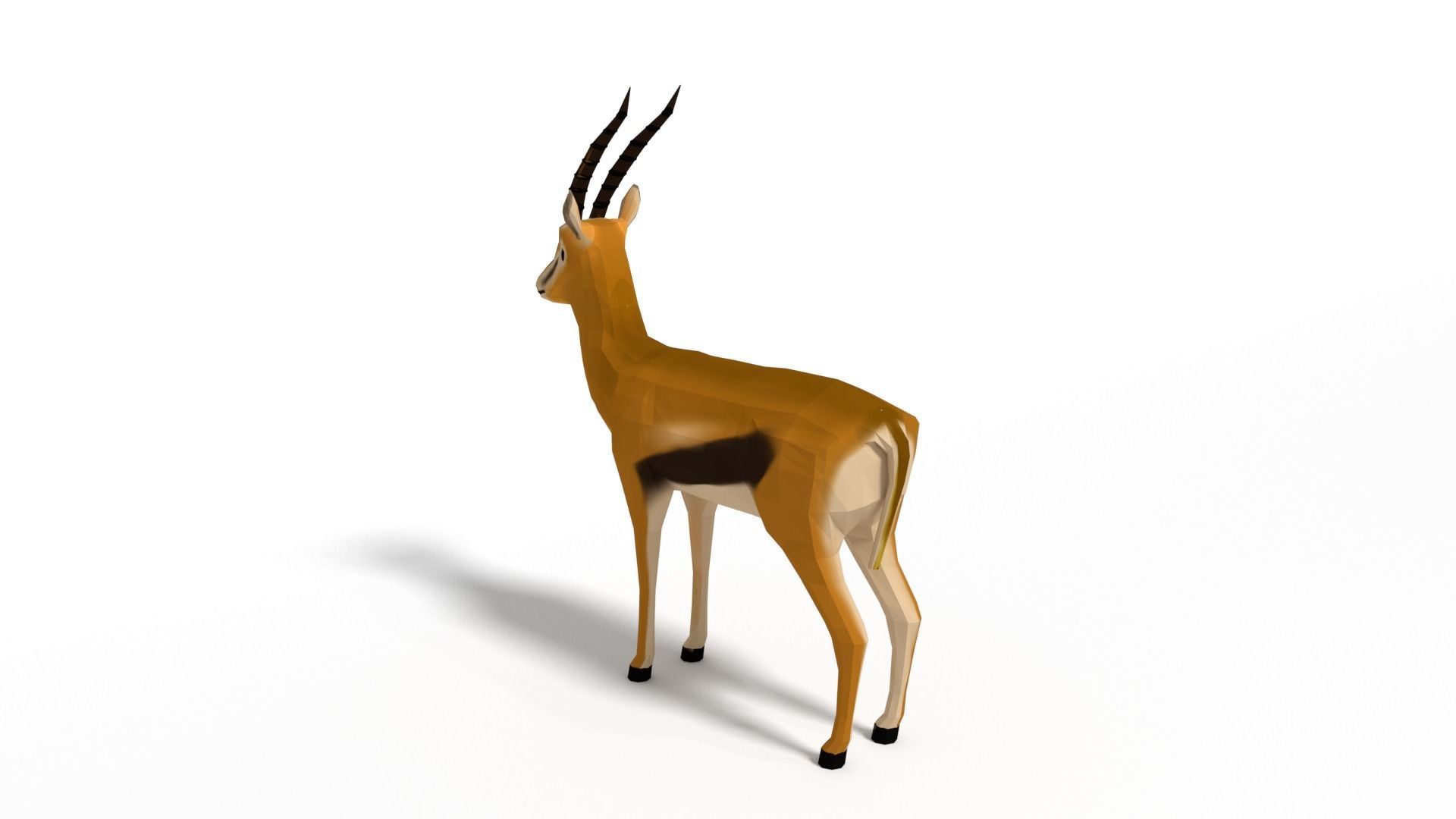 Low Poly Cartoon Thompson Gazelle Low-poly 3D model_5