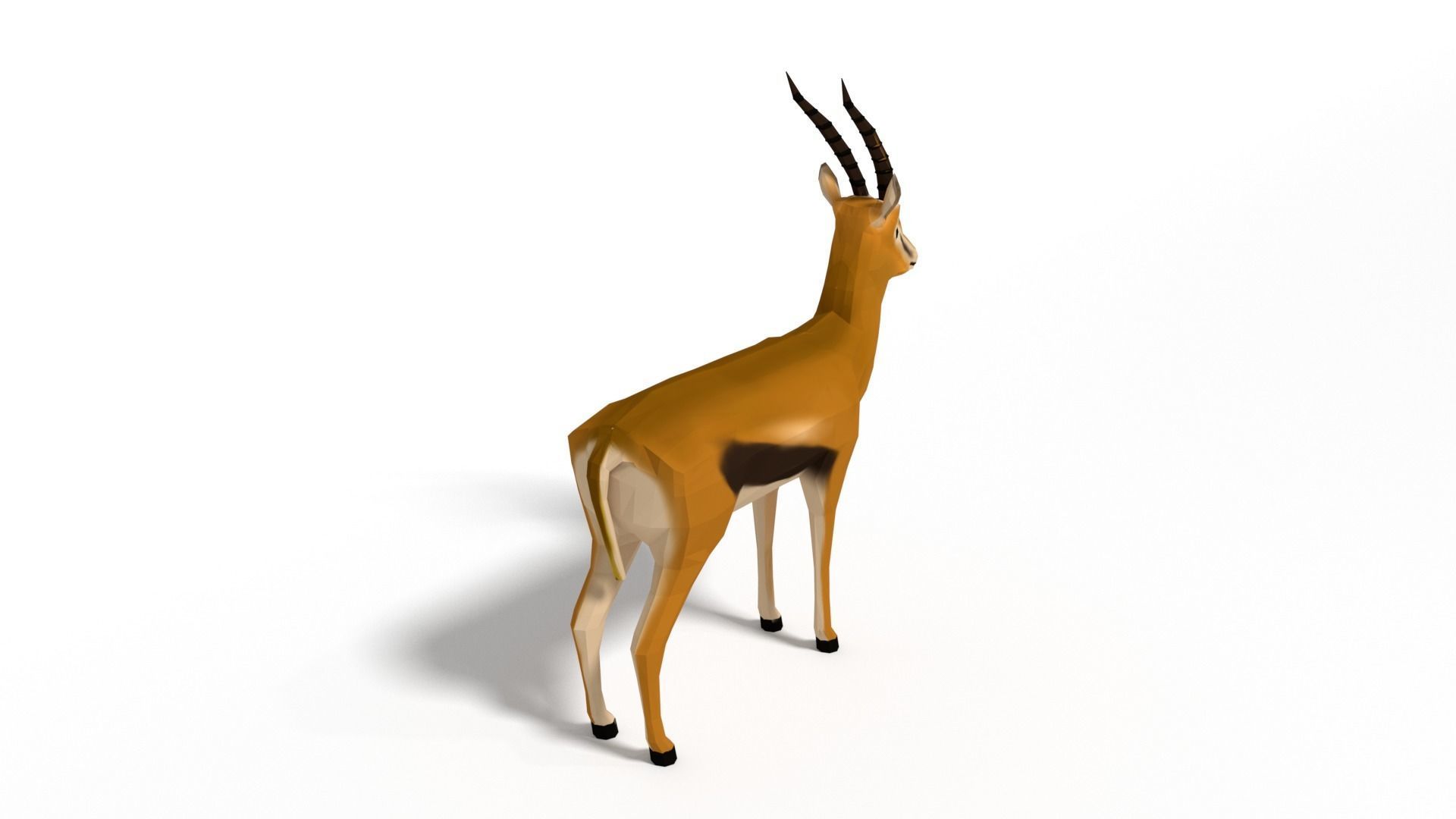 Low Poly Cartoon Thompson Gazelle Low-poly 3D model_3