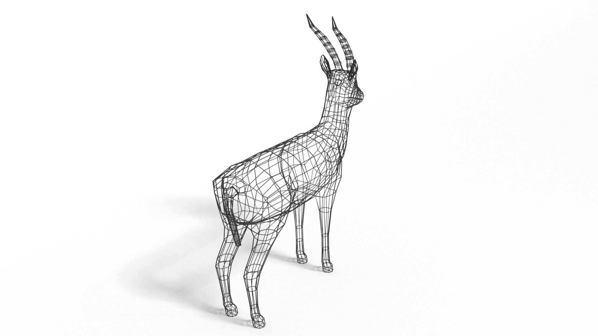 Low Poly Cartoon Thompson Gazelle Low-poly 3D model_13