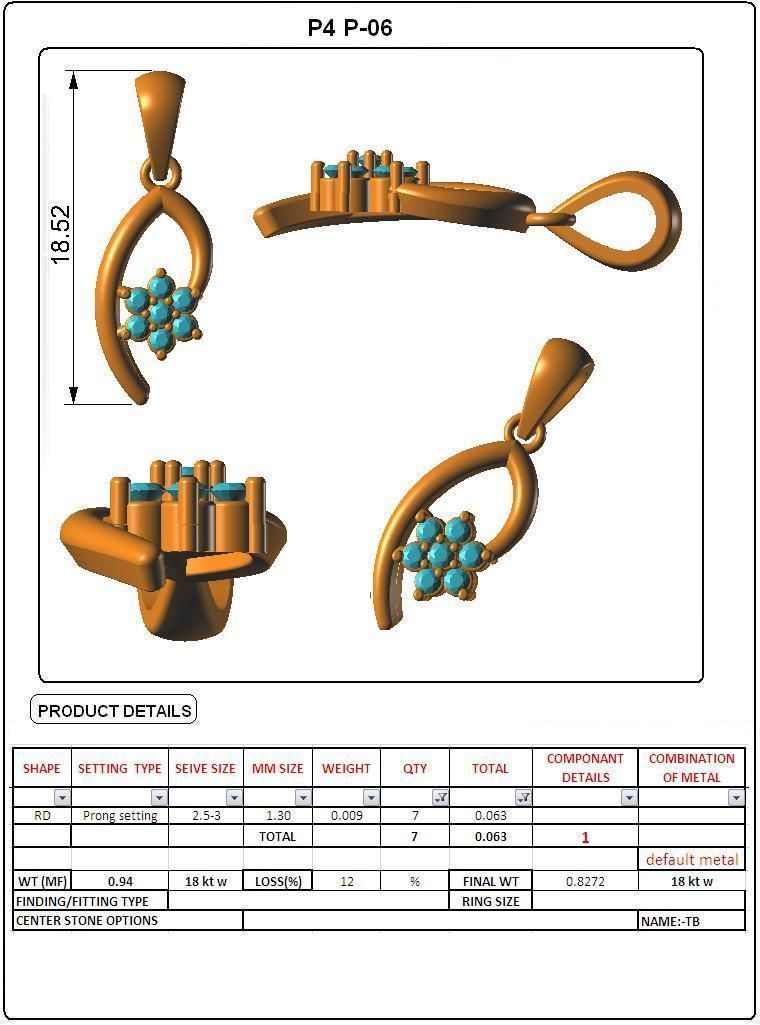 Women light weight pendant 3dm stl render detail 3D print model_4