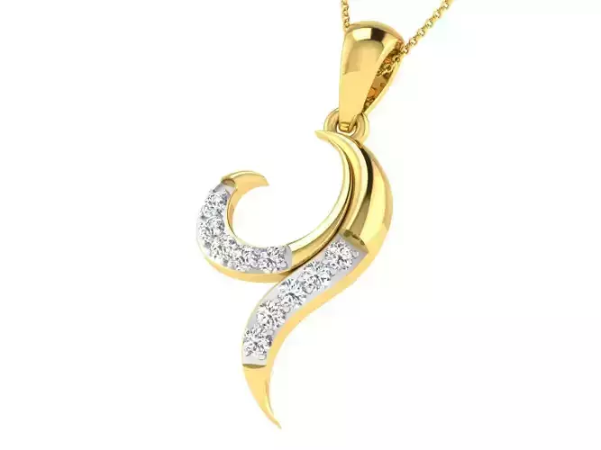 Women light weight pendant 3dm stl render detail