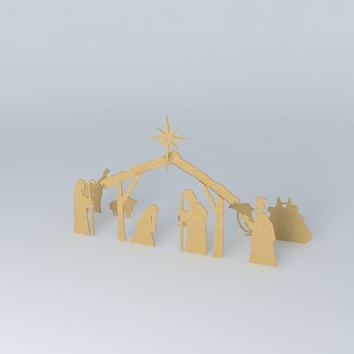 Nativity crib Free 3D model_1